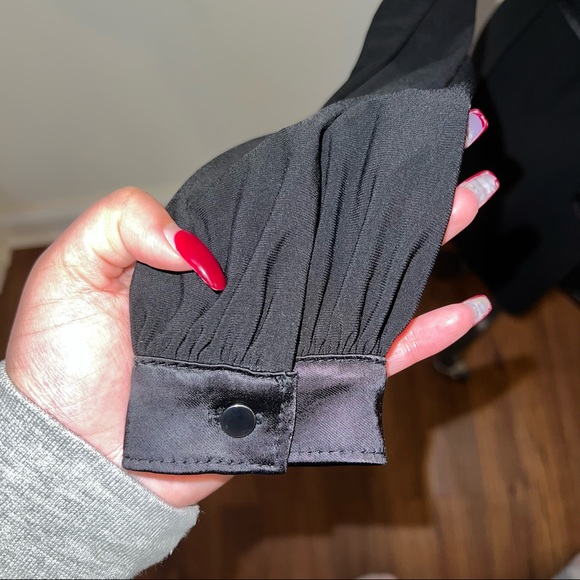 White House Black Market WHBM Long Sleeve Satin-Trim Shirt Dress XXS - Picture 3 of 10